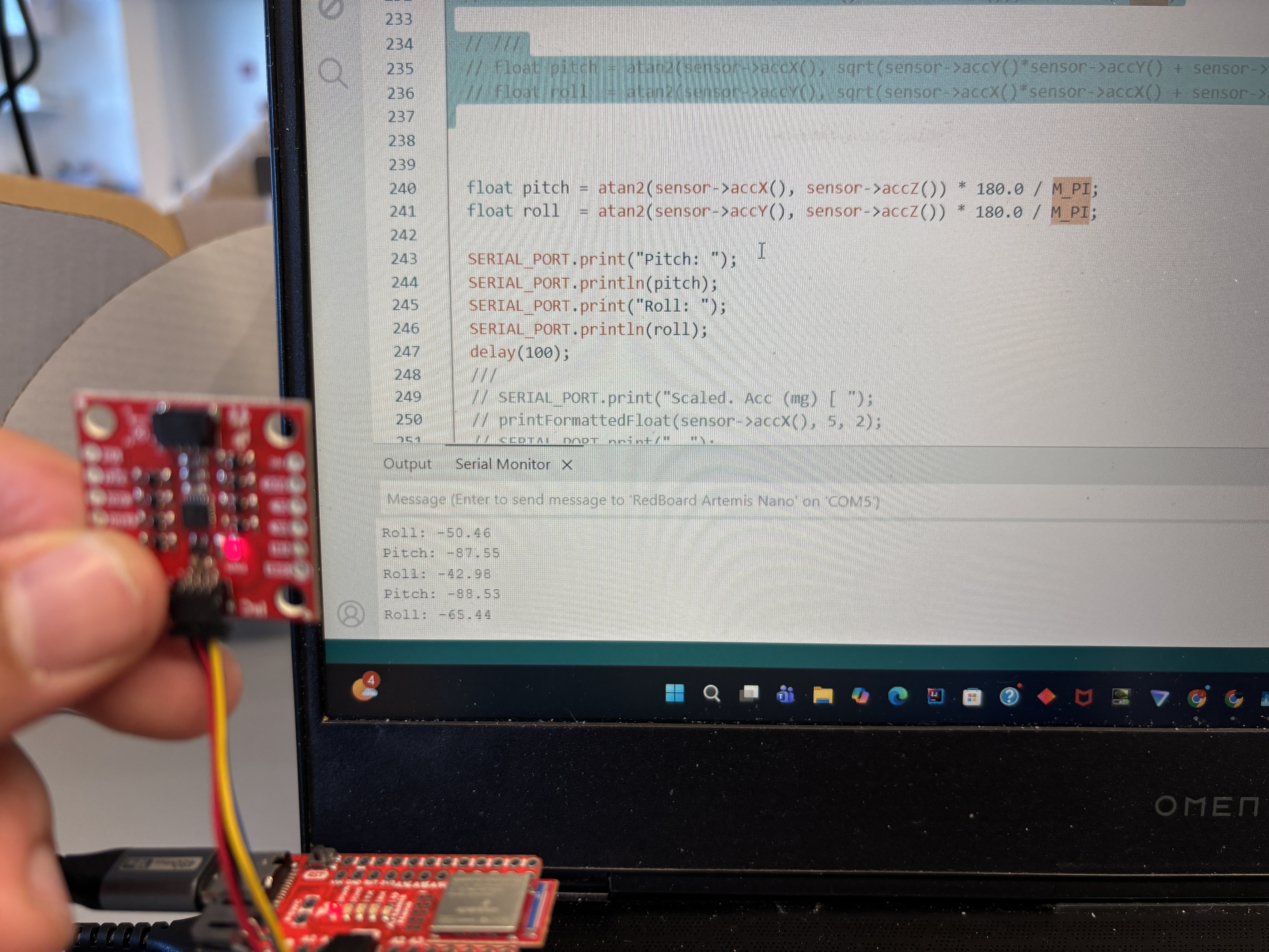 Accel angles at -90 0 90