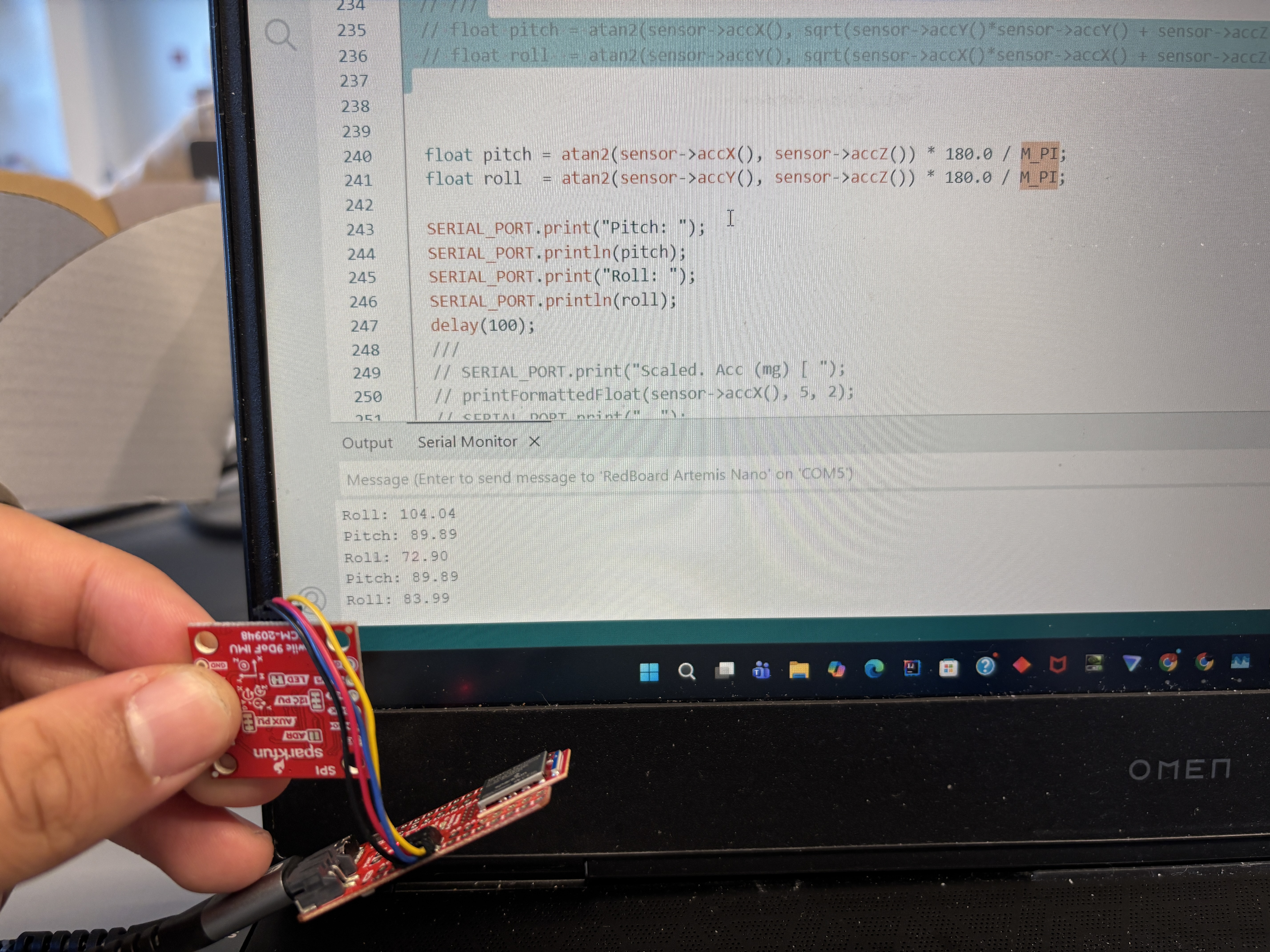 Accel angles at -90 0 90