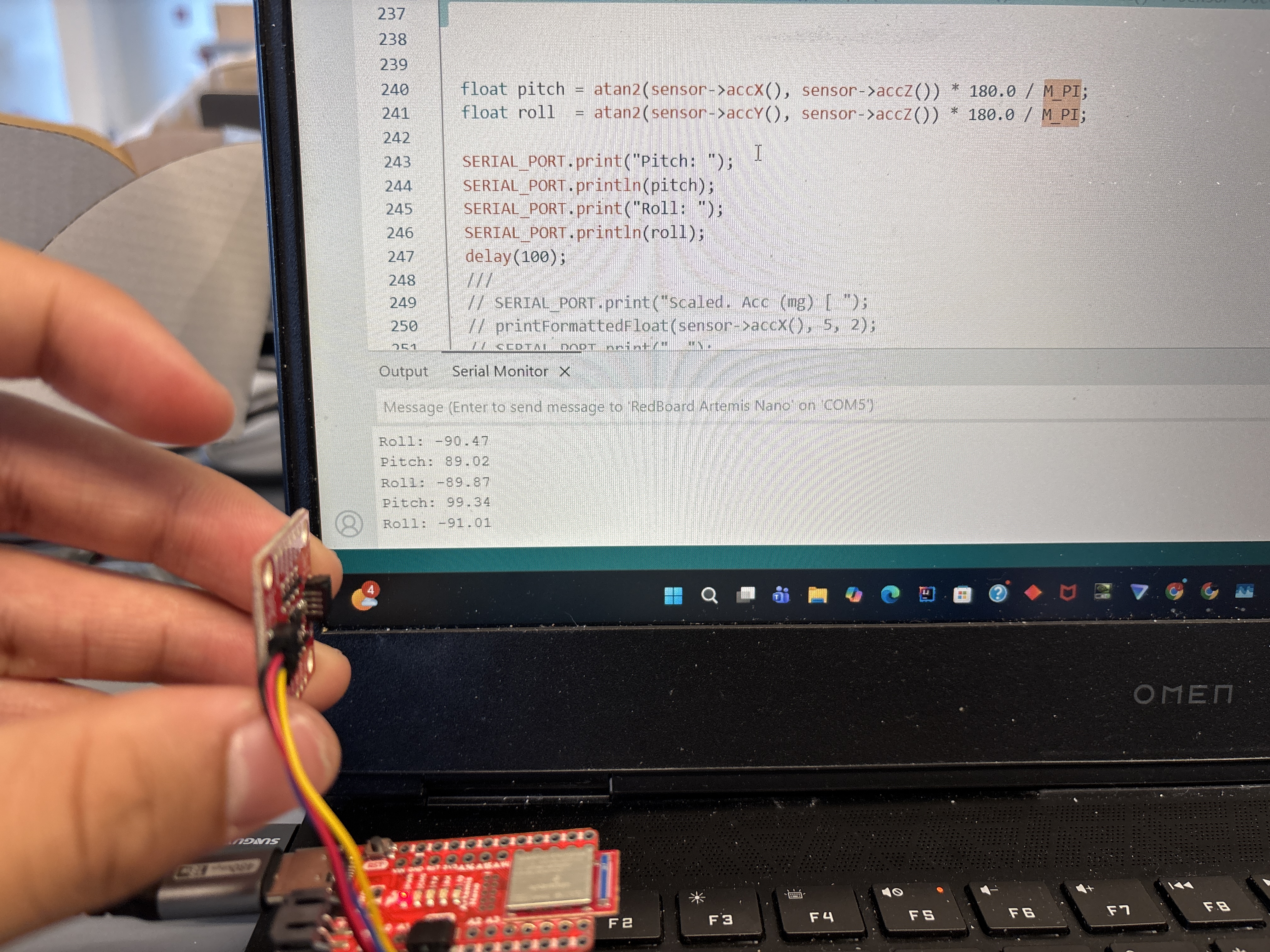 Accel angles at -90 0 90