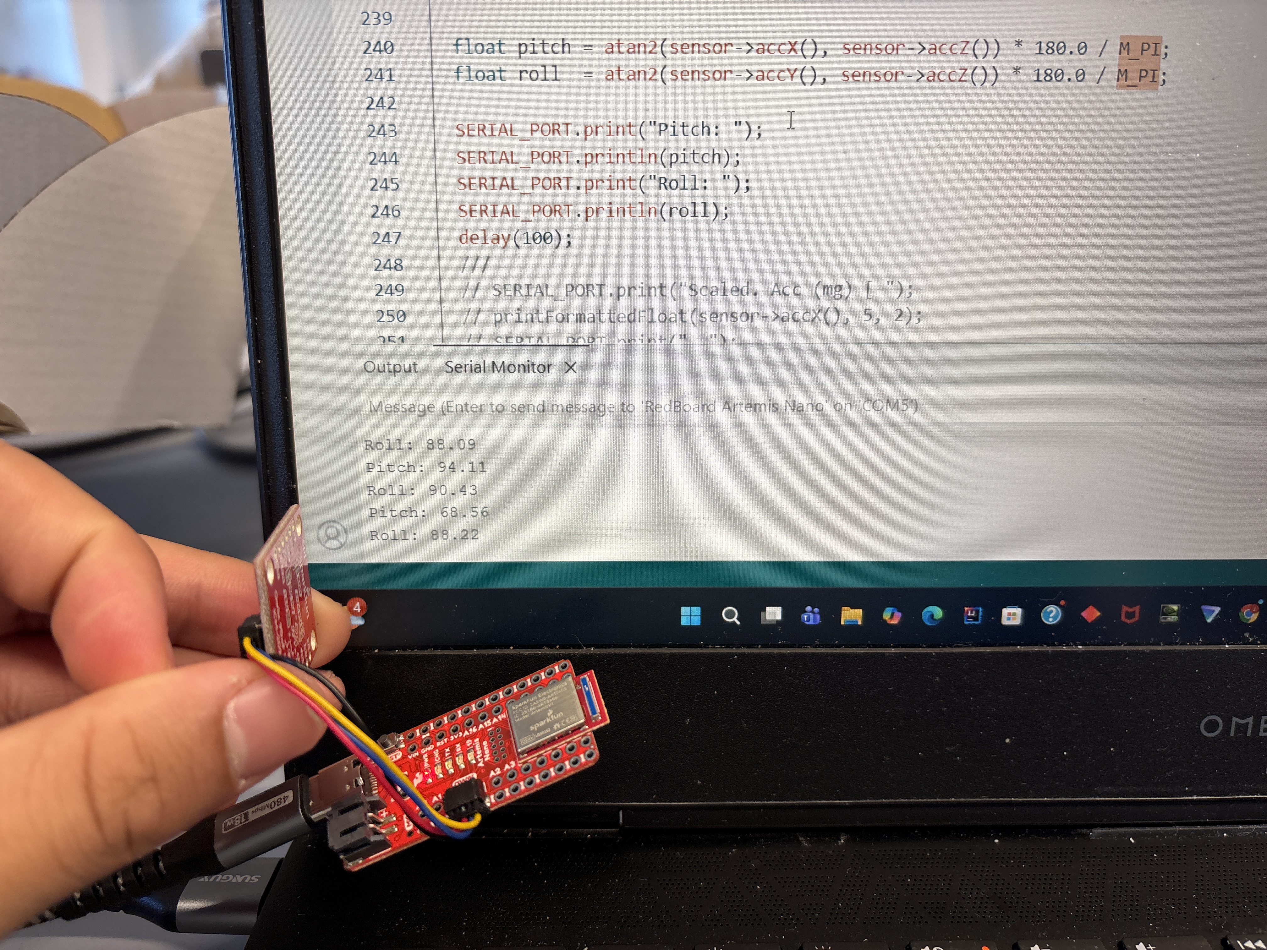 Accel angles at -90 0 90